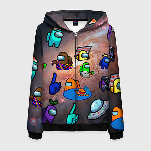 Мужская толстовка на молнии Among Us Чёрная дыра / 3D-Черный – фото 1