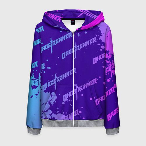 Мужская толстовка на молнии Ghostrunner узор / 3D-Меланж – фото 1