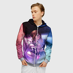 Толстовка 3D на молнии мужская Урарака, Очако, цвет: 3D-меланж — фото 2