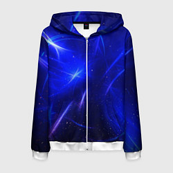 Толстовка 3D на молнии мужская Космический вихрь, цвет: 3D-белый