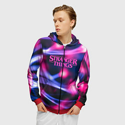 Толстовка 3D на молнии мужская STRANGER THINGS S, цвет: 3D-красный — фото 2