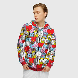 Толстовка 3D на молнии мужская BT21 BTS, цвет: 3D-красный — фото 2