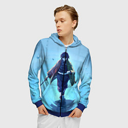 Толстовка 3D на молнии мужская ГИЮ ТОМИОКА, цвет: 3D-синий — фото 2
