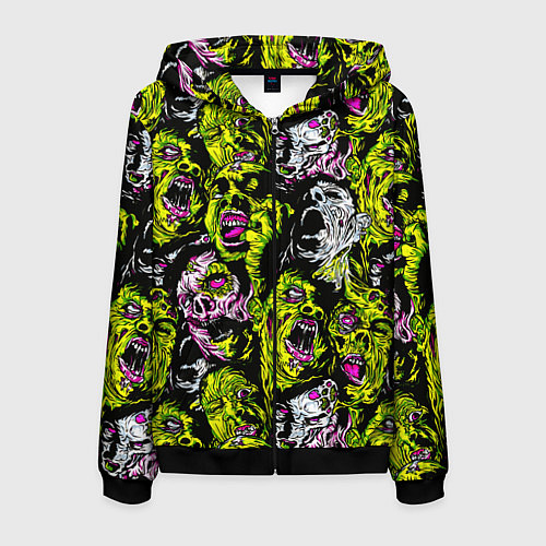 Мужская толстовка на молнии ЗОМБИ / 3D-Черный – фото 1