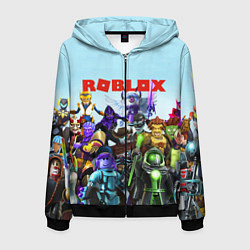 Толстовка 3D на молнии мужская ROBLOX, цвет: 3D-черный