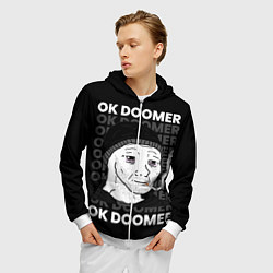 Толстовка 3D на молнии мужская OK DOOMER, цвет: 3D-белый — фото 2