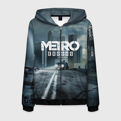 Мужская толстовка на молнии Metro Exodus / 3D-Черный – фото 1