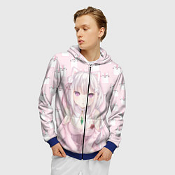 Толстовка 3D на молнии мужская Эмилия, цвет: 3D-синий — фото 2