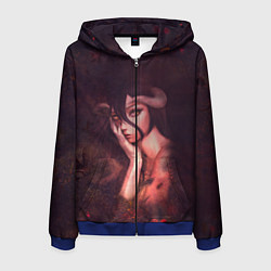 Толстовка 3D на молнии мужская Альбедо, цвет: 3D-синий