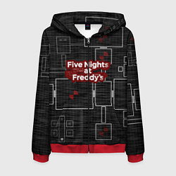 Толстовка 3D на молнии мужская Five Nights At Freddy, цвет: 3D-красный