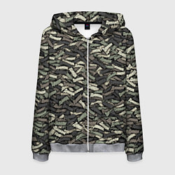Толстовка 3D на молнии мужская Камуфляж - Димон, цвет: 3D-меланж