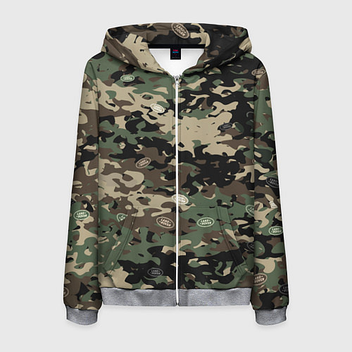 Мужская толстовка на молнии Камуфляж Land Rover / 3D-Меланж – фото 1