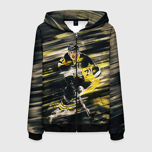 Мужская толстовка на молнии ЕВГЕНИЙ МАЛКИН / 3D-Черный – фото 1