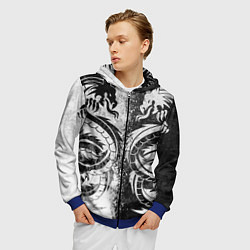 Толстовка 3D на молнии мужская ДРАКОНЫ DRAGONS, цвет: 3D-синий — фото 2