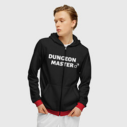 Толстовка 3D на молнии мужская Dungeon Master, цвет: 3D-красный — фото 2