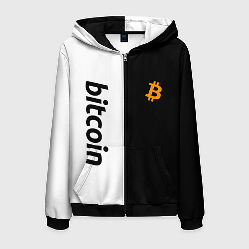 Мужская толстовка на молнии БИТКОИН BITCOIN Z / 3D-Черный – фото 1