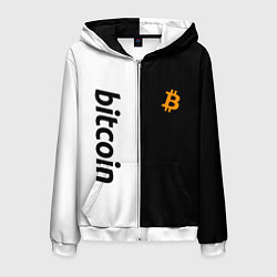 Толстовка 3D на молнии мужская БИТКОИН BITCOIN Z, цвет: 3D-белый