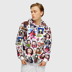 Толстовка 3D на молнии мужская НЕЗУКО, цвет: 3D-белый — фото 2