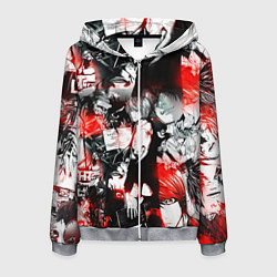 Толстовка 3D на молнии мужская ТЕТРАДЬ СМЕРТИ, цвет: 3D-меланж