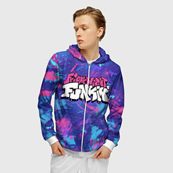 Толстовка 3D на молнии мужская Friday Night Funkin, цвет: 3D-белый — фото 2