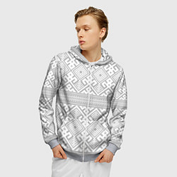 Толстовка 3D на молнии мужская Русские народные узоры, цвет: 3D-меланж — фото 2