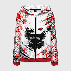 Толстовка 3D на молнии мужская ТОКИЙСКИЙ ГУЛЬ КЕН КАНЕКИ, цвет: 3D-красный