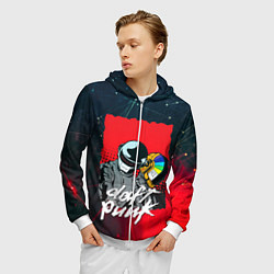 Толстовка 3D на молнии мужская DAFT PUNK MUSIC, цвет: 3D-белый — фото 2