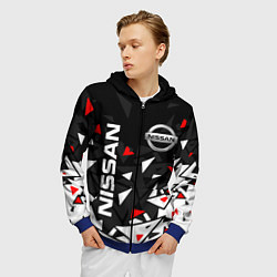 Толстовка 3D на молнии мужская NISSAN НИССАН ОСКОЛКИ, цвет: 3D-синий — фото 2