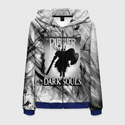 Толстовка 3D на молнии мужская DARK SOULS ТЁМНЫЙ МИР, цвет: 3D-синий
