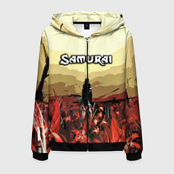 Толстовка 3D на молнии мужская SAMURAI PROJECT RED, цвет: 3D-черный