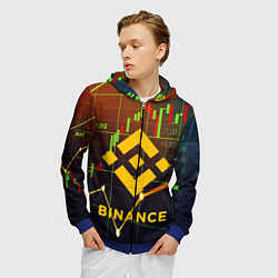 Толстовка 3D на молнии мужская BINANCE БИНАНС БАНАН, цвет: 3D-синий — фото 2