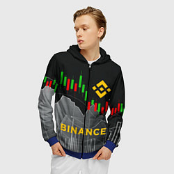 Толстовка 3D на молнии мужская BINANCE БИНАНС ГРАФИК, цвет: 3D-синий — фото 2