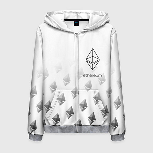 Мужская толстовка на молнии ETHEREUM ЭФИРИУМ ЭФИР / 3D-Меланж – фото 1