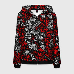 Толстовка 3D на молнии мужская KoЯn KoЯn KoЯn, цвет: 3D-черный