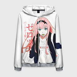 Толстовка 3D на молнии мужская Zero Two, Darling in the Franx, цвет: 3D-меланж