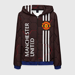 Толстовка 3D на молнии мужская МАНЧЕСТЕР MANCHESTER ПЛИТЫ, цвет: 3D-синий