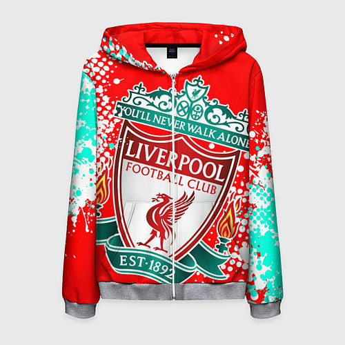 Мужская толстовка на молнии LIVERPOOL ЛИВЕРПУЛЬ / 3D-Меланж – фото 1