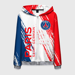 Толстовка 3D на молнии мужская ФК ПСЖ FC PSG PARIS SG, цвет: 3D-меланж