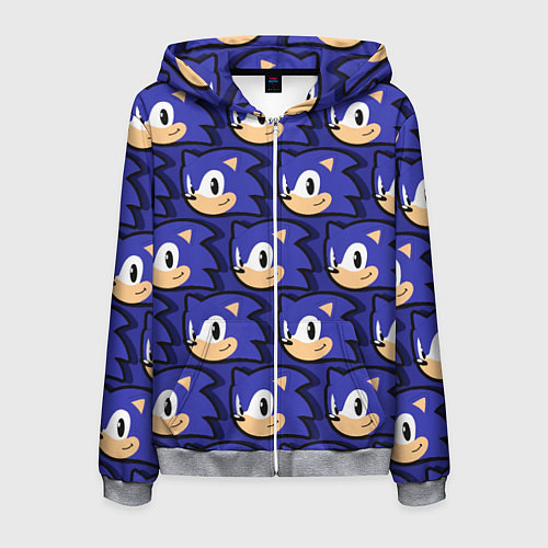 Мужская толстовка на молнии Sonic pattern / 3D-Меланж – фото 1