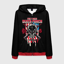 Толстовка 3D на молнии мужская 5FDP Five Finger Death Punch, цвет: 3D-красный
