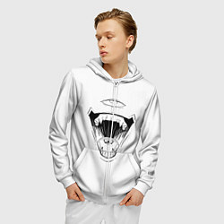 Толстовка 3D на молнии мужская Sukunas Laugh, цвет: 3D-белый — фото 2