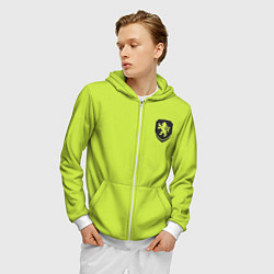 Толстовка 3D на молнии мужская Форма Чехия гостевая, цвет: 3D-белый — фото 2