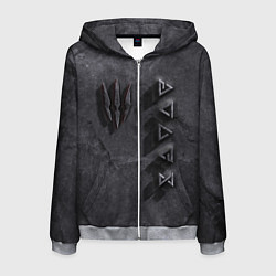 Толстовка 3D на молнии мужская THE WITCHER КАМЕНЬ, цвет: 3D-меланж