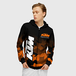 Толстовка 3D на молнии мужская KTM MOTORCYCLES КТМ МОТОЦИКЛ, цвет: 3D-черный — фото 2