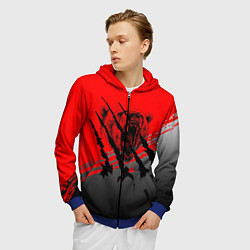 Толстовка 3D на молнии мужская Славянские символы, цвет: 3D-синий — фото 2