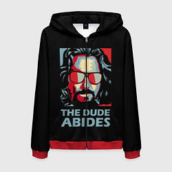 Толстовка 3D на молнии мужская The Dude Abides Лебовски, цвет: 3D-красный