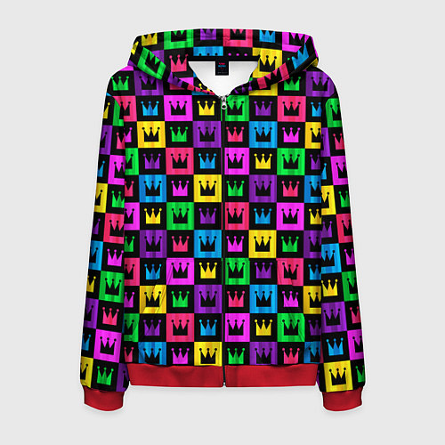 Мужская толстовка на молнии Король / 3D-Красный – фото 1