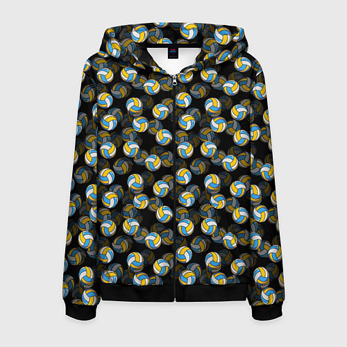 Мужская толстовка на молнии Волейбол / 3D-Черный – фото 1