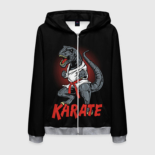 Мужская толстовка на молнии KARATE T-REX / 3D-Меланж – фото 1