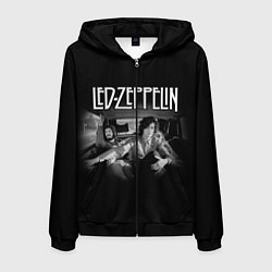 Толстовка 3D на молнии мужская Led Zeppelin, цвет: 3D-черный